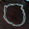 Titanium Steel Heart Doublelayer Ot Buckle Unisex Hiphop Clavicle Necklace With Geometric Pattern And Polishing Treatment