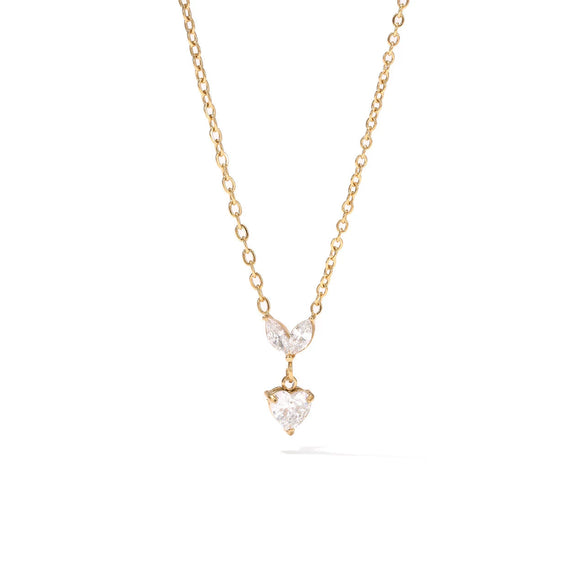 Titanium Steel Heart Geometric Pendant Electroplating O Word Chain Women's Necklace
