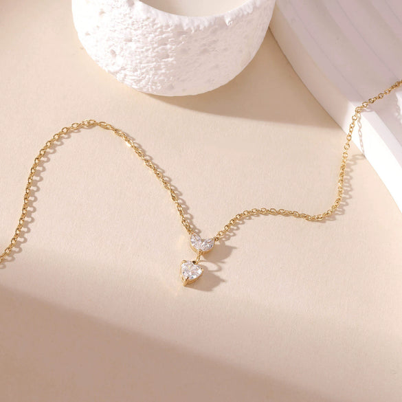 Titanium Steel Heart Geometric Pendant Electroplating O Word Chain Women's Necklace