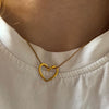 Titanium Steel Heart Hollow Pendant Women's Snake Bone Chain Necklace With Electroplating Design