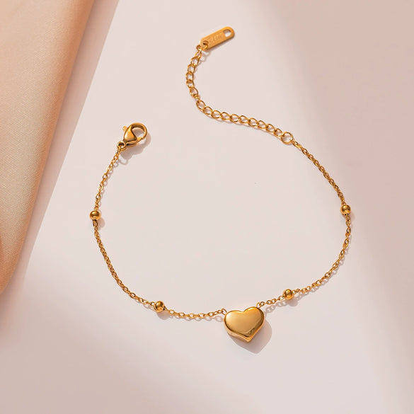 Titanium Steel Heart Love Bracelet Light Luxury Geometric Electroplated Women's Hand Jewelry