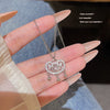 Titanium Steel Heart Necklace Mixed Gem Inlay Electroplated Light Luxury Style