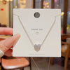 Titanium Steel Heart Necklace Mixed Gem Inlay Electroplated Light Luxury Style