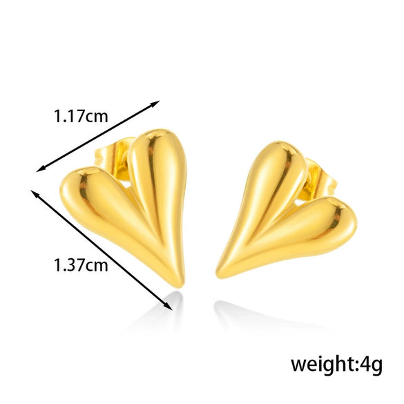 Titanium Steel Heart Pattern Electroplated Women's Earrings