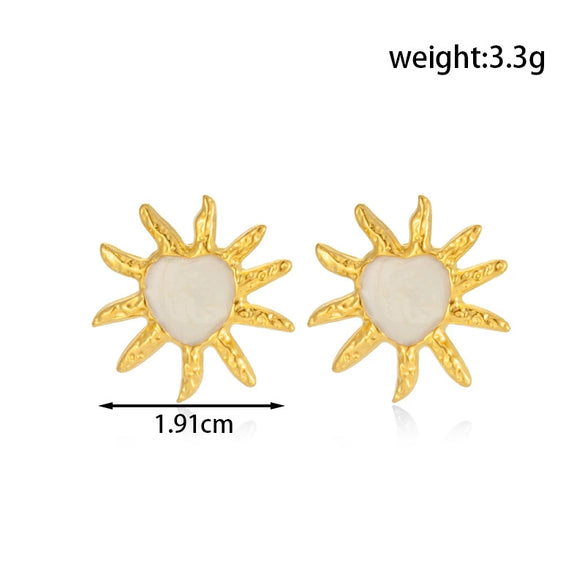 Titanium Steel Heart Pattern Electroplated Women's Earrings