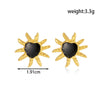 Titanium Steel Heart Pattern Electroplated Women's Earrings