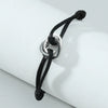 Titanium Steel Heart Pattern Hollow Three Heart Love Unisex Couple Adjustable Hand Rope Bracelet