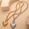 316L Stainless Steel Heart Pattern Necklace Electroplated For Women