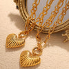 316L Stainless Steel Heart Pattern Necklace Electroplated For Women