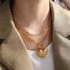 316L Stainless Steel Heart Pattern Necklace Electroplated For Women