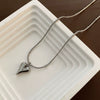 Titanium Steel Heart Pattern Snake Bone Ball Chain Necklace For Women Light Luxury Niche Design Electroplated