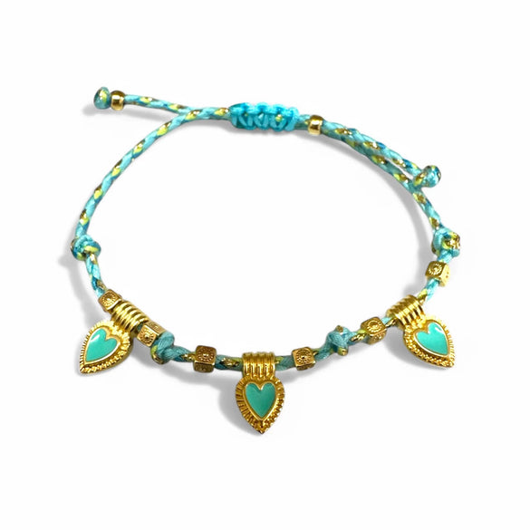 Titanium Steel Heart Pendant Necklace And Bracelet Set Electroplated Fashion Style