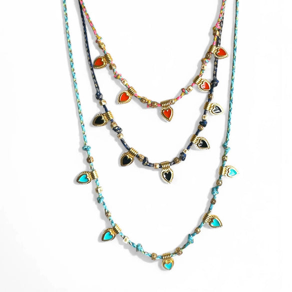 Titanium Steel Heart Pendant Necklace And Bracelet Set Electroplated Fashion Style