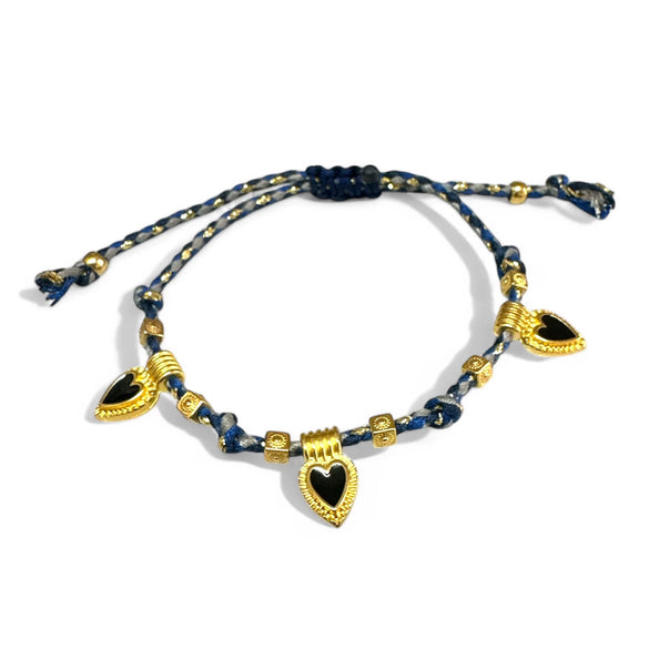 Titanium Steel Heart Pendant Necklace And Bracelet Set Electroplated Fashion Style