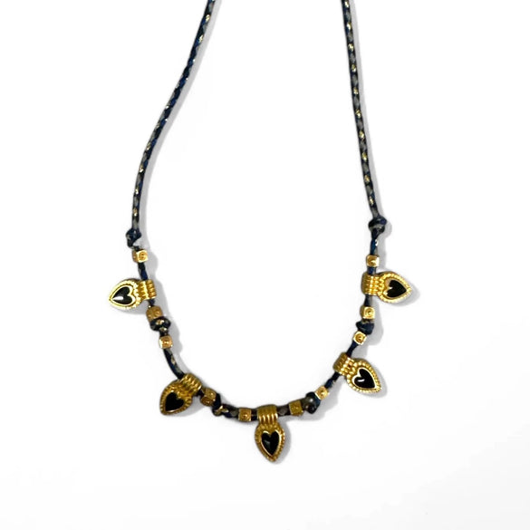 Titanium Steel Heart Pendant Necklace And Bracelet Set Electroplated Fashion Style