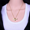 Titanium Steel Heart Pendant Necklace With Angel Wings And Electroplating Process