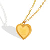 316L Stainless Steel Heart Pendant Necklace With Frosted Finish And Cross Chain Style