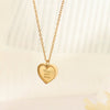 316L Stainless Steel Heart Pendant Necklace With Frosted Finish And Cross Chain Style