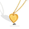 316L Stainless Steel Heart Pendant Necklace With Frosted Finish And Cross Chain Style