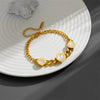 Titanium Steel Heart Pendant Women's Cartoon Style Electroplated Bracelet