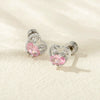 Titanium Steel Heart Rabbit Earrings With Zirconia For Women