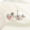 Titanium Steel Heart Rabbit Earrings With Zirconia For Women