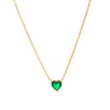 Titanium Steel Heart Shape Birthstone Pendant Necklace Electroplated O Word Chain Unisex