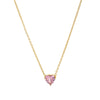 Titanium Steel Heart Shape Birthstone Pendant Necklace Electroplated O Word Chain Unisex