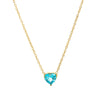 Titanium Steel Heart Shape Birthstone Pendant Necklace Electroplated O Word Chain Unisex