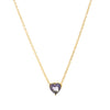 Titanium Steel Heart Shape Birthstone Pendant Necklace Electroplated O Word Chain Unisex
