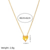Titanium Steel Heart Shape Birthstone Pendant Necklace Electroplated O Word Chain Unisex