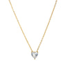 Titanium Steel Heart Shape Birthstone Pendant Necklace Electroplated O Word Chain Unisex