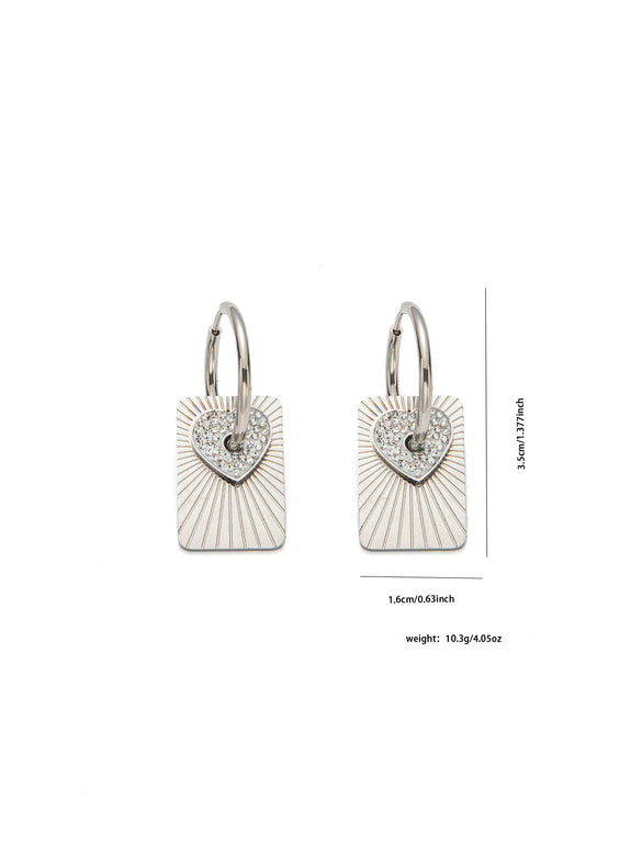 Titanium Steel Heart Shape Electroplated Fashion Retro Elegant Women's Earrings