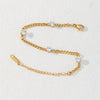 Titanium Steel Heart Shape Electroplated Women's Jewelry Bracelet With Zircon And Pearl