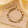 Titanium Steel Heart Shape Electroplated Women's Jewelry Bracelet With Zircon And Pearl