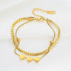 Titanium Steel Heart Shape Electroplated Women's Jewelry Bracelet With Zircon And Pearl