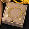 Titanium Steel Heart Shape Electroplated Women's Jewelry Bracelet With Zircon And Pearl
