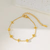Titanium Steel Heart Shape Electroplated Women's Jewelry Bracelet With Zircon And Pearl