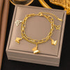 Titanium Steel Heart Shape Electroplated Women's Jewelry Bracelet With Zircon And Pearl