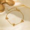 Titanium Steel Heart Shape Electroplated Women's Jewelry Bracelet With Zircon And Pearl