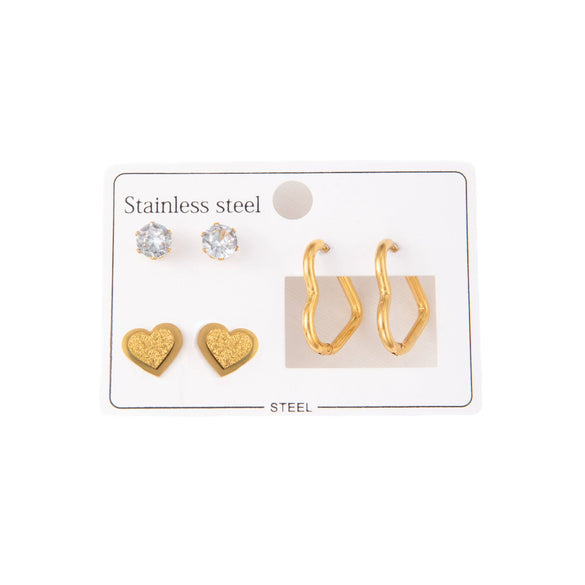 Titanium Steel Heart Shape Electroplating Earrings For Women