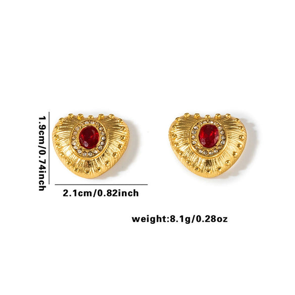 Titanium Steel Heart Shape Light Luxury Electroplated Earrings