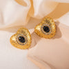 Titanium Steel Heart Shape Light Luxury Electroplated Earrings