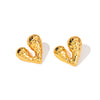 Titanium Steel Heart Shape Light Luxury Style Electroplated Earrings For Women