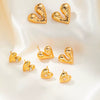 Titanium Steel Heart Shape Light Luxury Style Electroplated Earrings For Women