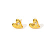 Titanium Steel Heart Shape Light Luxury Style Electroplated Earrings For Women