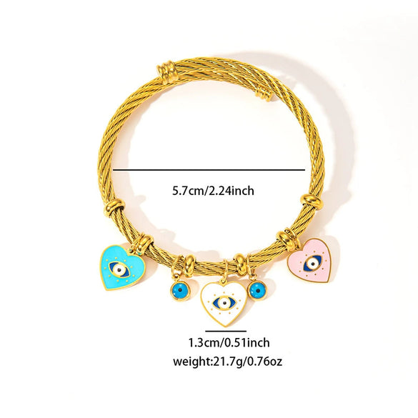 Titanium Steel Heart Shape Personality Bracelet With Electroplating