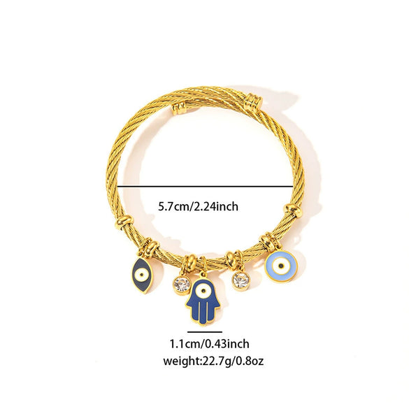 Titanium Steel Heart Shape Personality Bracelet With Electroplating