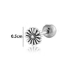Titanium Steel Heart Shape Piercing Earrings With Electroplating French Retro Punk Style For Women