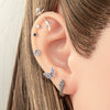 Titanium Steel Heart Shape Piercing Earrings With Electroplating French Retro Punk Style For Women